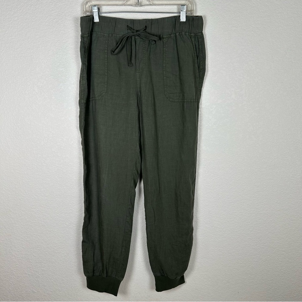 Caslon Women’s Sz S 100%olive green  Bohemian linen athleisure joggers utility